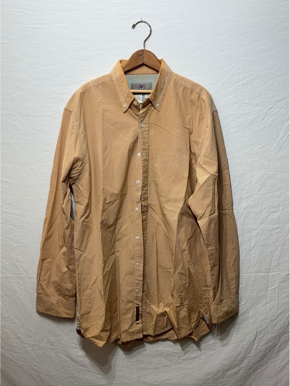 Robert Graham Tan Gingham Contrast Collar LT
